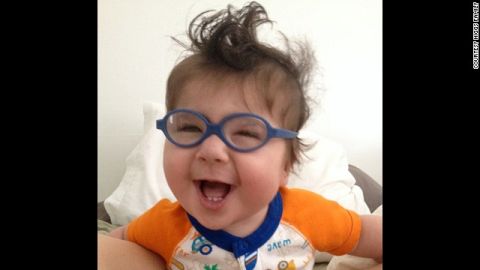 Maverick got glasses shortly before his first birthday on September 29.